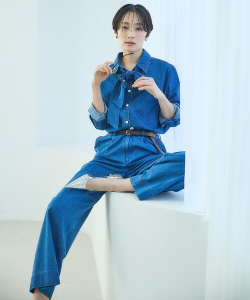 UNTITLED（アンタイトル）の「ライトウェイトデニムブラウス（シャツ/ブラウス・レディース・ブルー/サックスブルー・00/02/04/44/48/50）」の10枚目の写真