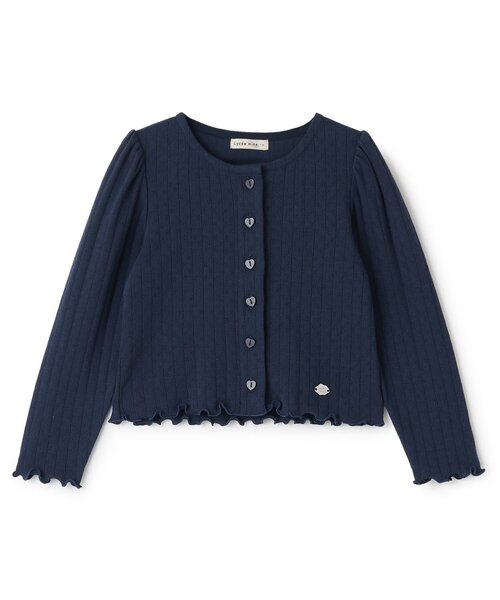 Lycee mine(リセマイン)の「【UV加工】パターンメッシュカーディガン(カーディガン/ボレロ・キッズ・ラベンダー/ネイビー/ピンク/トップグレー/アイボリー/ブラック/ブルーグレー・150cm/130cm/140cm/120cm/110cm/100cm)」の14枚目の写真