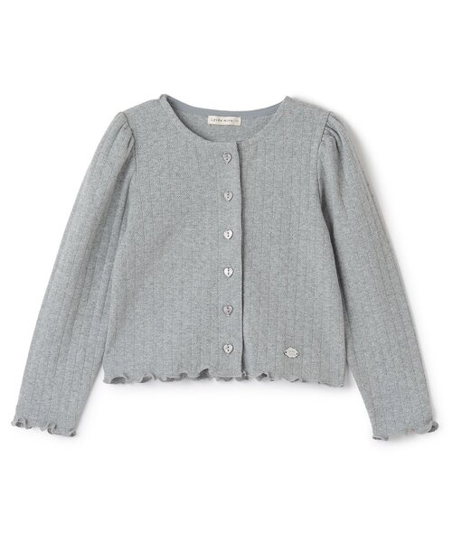 Lycee mine(リセマイン)の「【UV加工】パターンメッシュカーディガン(カーディガン/ボレロ・キッズ・ラベンダー/ネイビー/ピンク/トップグレー/アイボリー/ブラック/ブルーグレー・150cm/130cm/140cm/120cm/110cm/100cm)」の17枚目の写真