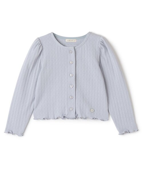 Lycee mine(リセマイン)の「【UV加工】パターンメッシュカーディガン(カーディガン/ボレロ・キッズ・ラベンダー/ネイビー/ピンク/トップグレー/アイボリー/ブラック/ブルーグレー・150cm/130cm/140cm/120cm/110cm/100cm)」の18枚目の写真