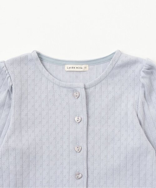 Lycee mine(リセマイン)の「【UV加工】パターンメッシュカーディガン(カーディガン/ボレロ・キッズ・ラベンダー/ネイビー/ピンク/トップグレー/アイボリー/ブラック/ブルーグレー・150cm/130cm/140cm/120cm/110cm/100cm)」の20枚目の写真