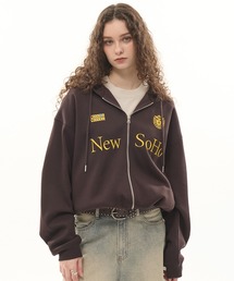 CODDERR（コーダー）の「【CODDERR】ゲームロゴ刺繍 ドローコード オーバーサイズ ショート丈ジップパーカー（パーカー）」