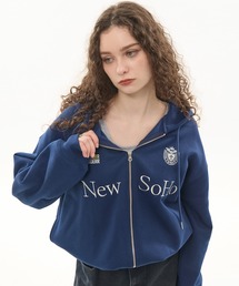 CODDERR（コーダー）の「【CODDERR】ゲームロゴ刺繍 ドローコード オーバーサイズ ショート丈ジップパーカー（パーカー）」