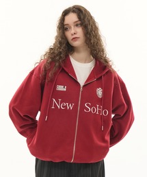 CODDERR（コーダー）の「【CODDERR】ゲームロゴ刺繍 ドローコード オーバーサイズ ショート丈ジップパーカー（パーカー）」