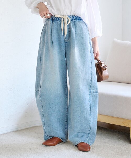 CIAOPANIC TYPY(チャオパニックティピー)の「【3サイズ展開】デニムバレルイージーパンツ(デニムパンツ・レディース・インディゴブルー/ブルー/サックスブルー・SMALL/MEDIUM/LARGE)」の12枚目の写真