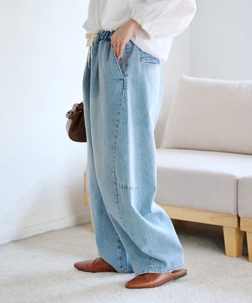 CIAOPANIC TYPY(チャオパニックティピー)の「【3サイズ展開】デニムバレルイージーパンツ(デニムパンツ・レディース・インディゴブルー/ブルー/サックスブルー・SMALL/MEDIUM/LARGE)」の9枚目の写真