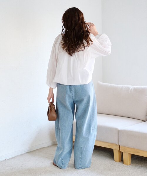 CIAOPANIC TYPY(チャオパニックティピー)の「【3サイズ展開】デニムバレルイージーパンツ(デニムパンツ・レディース・インディゴブルー/ブルー/サックスブルー・SMALL/MEDIUM/LARGE)」の6枚目の写真