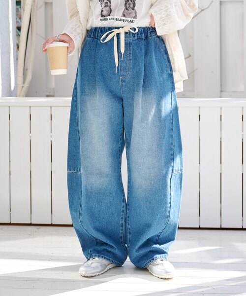 CIAOPANIC TYPY(チャオパニックティピー)の「【3サイズ展開】デニムバレルイージーパンツ(デニムパンツ・レディース・インディゴブルー/ブルー/サックスブルー・SMALL/MEDIUM/LARGE)」の14枚目の写真