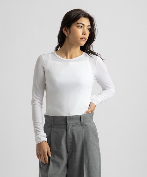 Saturdays NYC（サタデーズ ニューヨークシティ ）の「Steff Fitted LS Top（Tシャツ/カットソー・レディース・ホワイト/グレー/ブラック・S/M/L）」の2枚目の写真