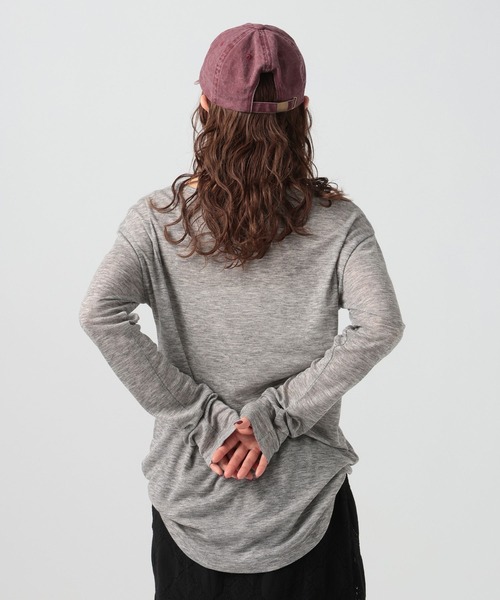 BAYFLOW（ベイフロー）の「[トレンドアイテム]シアーリブヘンリープルオーバー（Tシャツ/カットソー・レディース・チャコール/ヘザーグレー/オフホワイト・FREE）」の14枚目の写真