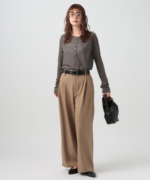 BAYFLOW（ベイフロー）の「[トレンドアイテム]シアーリブヘンリープルオーバー（Tシャツ/カットソー・レディース・チャコール/ヘザーグレー/オフホワイト・FREE）」の15枚目の写真