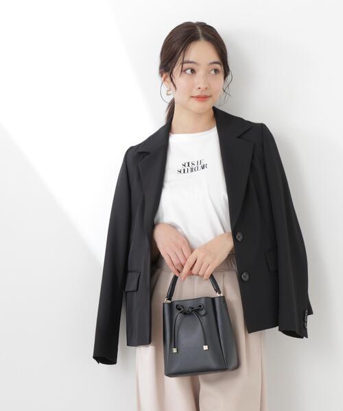 PROPORTION BODY DRESSING(プロポーションボディドレッシング)の「ミディアムショートテーラードジャケット / 1216150300(テーラードジャケット・レディース・ベージュ/ブラック・SMALL/MEDIUM)」の5枚目の写真