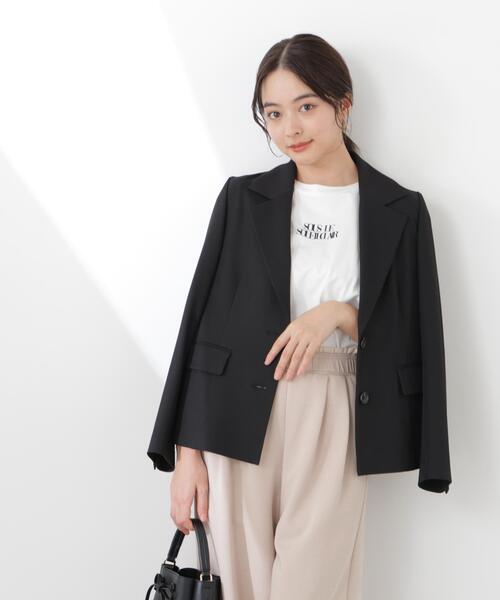 PROPORTION BODY DRESSING(プロポーションボディドレッシング)の「ミディアムショートテーラードジャケット / 1216150300(テーラードジャケット・レディース・ベージュ/ブラック・SMALL/MEDIUM)」の9枚目の写真