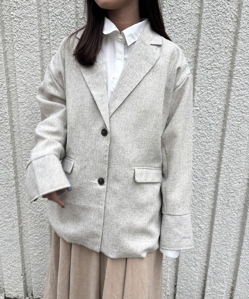 merrylatte(メリーラテ)の「SUMMER TWEED JACKET【IROHANI】(テーラードジャケット・レディース・アイボリー・FREE)」の1枚目の写真