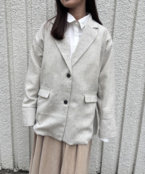 merrylatte(メリーラテ)の「SUMMER TWEED JACKET【IROHANI】(テーラードジャケット・レディース・アイボリー・FREE)」の5枚目の写真