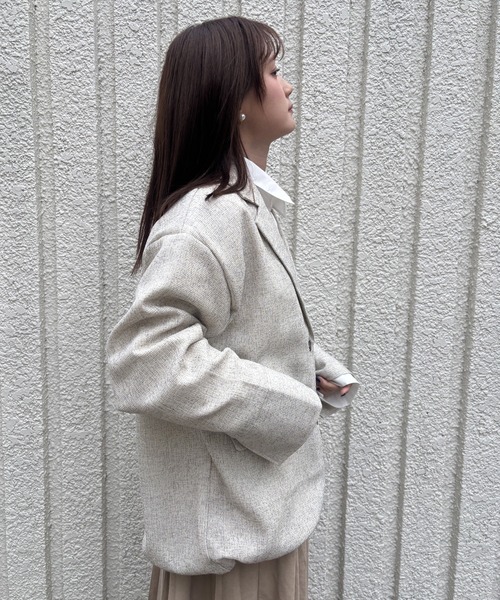 merrylatte(メリーラテ)の「SUMMER TWEED JACKET【IROHANI】(テーラードジャケット・レディース・アイボリー・FREE)」の7枚目の写真