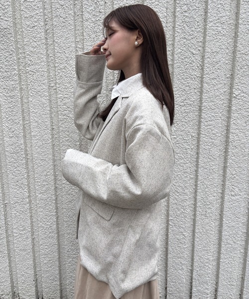 merrylatte(メリーラテ)の「SUMMER TWEED JACKET【IROHANI】(テーラードジャケット・レディース・アイボリー・FREE)」の8枚目の写真