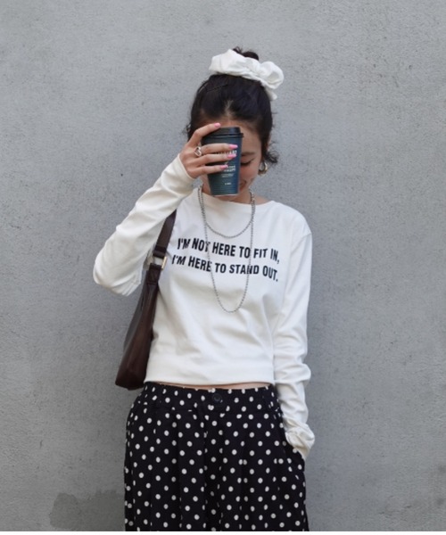 TEEN BOOP（ティーンブープ）の「フィットロゴロンTee（Tシャツ/カットソー・レディース・ホワイト/グレー・FREE）」の2枚目の写真