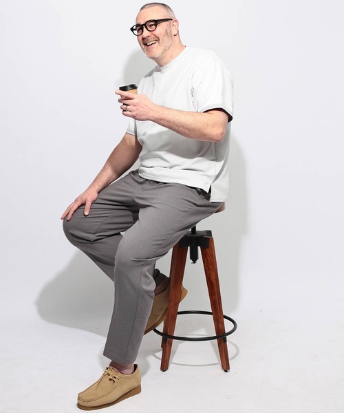B&T CLUB(ビーティークラブ)の「Tシャツ 半袖 メンズ 大きいサイズ ふわかる Wフェイスポンチ クルーネック B&T CLUB (ビーアンドティークラブ)(Tシャツ/カットソー・メンズ・ベージュ/ブルー/ブラック/ホワイト・X3(6L~7L)/X2(4L~5L)/X1(3L~4L)/X4(8L~9L))」の5枚目の写真