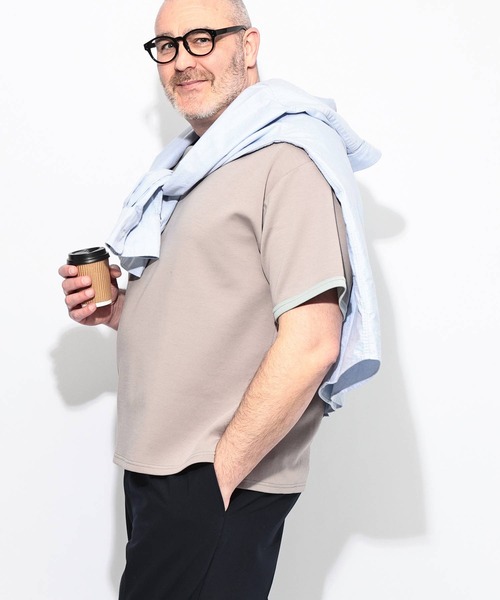 B&T CLUB(ビーティークラブ)の「Tシャツ 半袖 メンズ 大きいサイズ ふわかる Wフェイスポンチ クルーネック B&T CLUB (ビーアンドティークラブ)(Tシャツ/カットソー・メンズ・ベージュ/ブルー/ブラック/ホワイト・X3(6L~7L)/X2(4L~5L)/X1(3L~4L)/X4(8L~9L))」の11枚目の写真