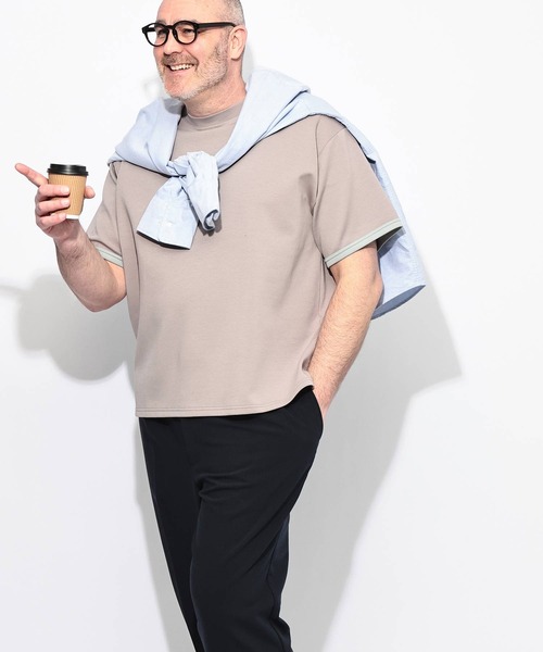 B&T CLUB(ビーティークラブ)の「Tシャツ 半袖 メンズ 大きいサイズ ふわかる Wフェイスポンチ クルーネック B&T CLUB (ビーアンドティークラブ)(Tシャツ/カットソー・メンズ・ベージュ/ブルー/ブラック/ホワイト・X3(6L~7L)/X2(4L~5L)/X1(3L~4L)/X4(8L~9L))」の13枚目の写真