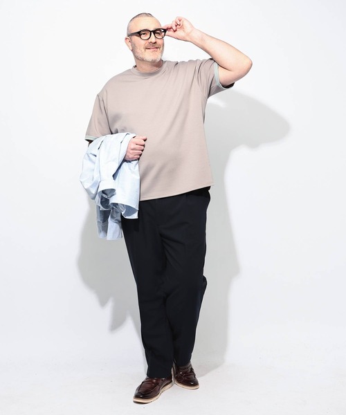 B&T CLUB(ビーティークラブ)の「Tシャツ 半袖 メンズ 大きいサイズ ふわかる Wフェイスポンチ クルーネック B&T CLUB (ビーアンドティークラブ)(Tシャツ/カットソー・メンズ・ベージュ/ブルー/ブラック/ホワイト・X3(6L~7L)/X2(4L~5L)/X1(3L~4L)/X4(8L~9L))」の14枚目の写真