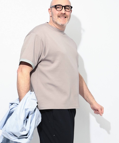 B&T CLUB(ビーティークラブ)の「Tシャツ 半袖 メンズ 大きいサイズ ふわかる Wフェイスポンチ クルーネック B&T CLUB (ビーアンドティークラブ)(Tシャツ/カットソー・メンズ・ベージュ/ブルー/ブラック/ホワイト・X3(6L~7L)/X2(4L~5L)/X1(3L~4L)/X4(8L~9L))」の15枚目の写真