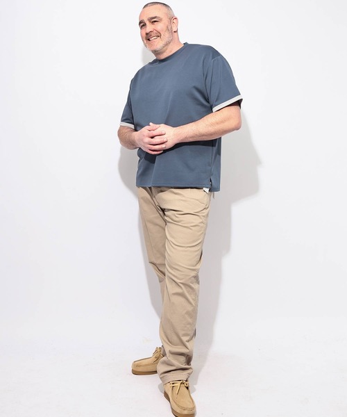 B&T CLUB(ビーティークラブ)の「Tシャツ 半袖 メンズ 大きいサイズ ふわかる Wフェイスポンチ クルーネック B&T CLUB (ビーアンドティークラブ)(Tシャツ/カットソー・メンズ・ベージュ/ブルー/ブラック/ホワイト・X3(6L~7L)/X2(4L~5L)/X1(3L~4L)/X4(8L~9L))」の18枚目の写真