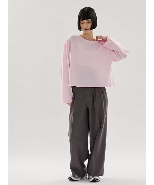 emmi(エミ)の「2タックワイドパンツ【セットアップ対応】(その他パンツ・レディース・ライム/ブラック/チャコールグレー・0/1)」の5枚目の写真