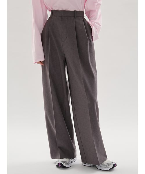 emmi(エミ)の「2タックワイドパンツ【セットアップ対応】(その他パンツ・レディース・ライム/ブラック/チャコールグレー・0/1)」の6枚目の写真