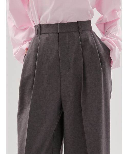 emmi(エミ)の「2タックワイドパンツ【セットアップ対応】(その他パンツ・レディース・ライム/ブラック/チャコールグレー・0/1)」の9枚目の写真