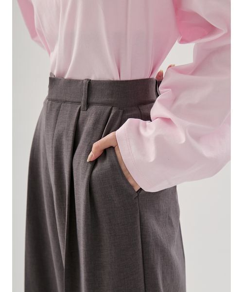 emmi(エミ)の「2タックワイドパンツ【セットアップ対応】(その他パンツ・レディース・ライム/ブラック/チャコールグレー・0/1)」の10枚目の写真