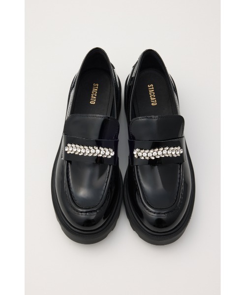 STACCATO(スタッカート)の「【SNSで話題のシューズが再入荷】ビジューストーンタンクソールローファー(ローファー・レディース・ライトブラック・24.5cm/24.0cm/23.5cm/23.0cm/22.5cm)」の2枚目の写真