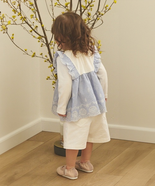 petit main（プティマイン）の「【リンク】ショルダーフリル長袖チュニック（チュニック・キッズ・ブルー/カラフル・80ｃｍ/90cm/110cm/100cm/120cm/130cm）」の4枚目の写真