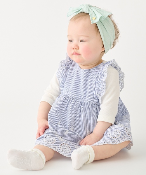 petit main（プティマイン）の「【リンク】ショルダーフリル長袖チュニック（チュニック・キッズ・ブルー/カラフル・80ｃｍ/90cm/110cm/100cm/120cm/130cm）」の5枚目の写真