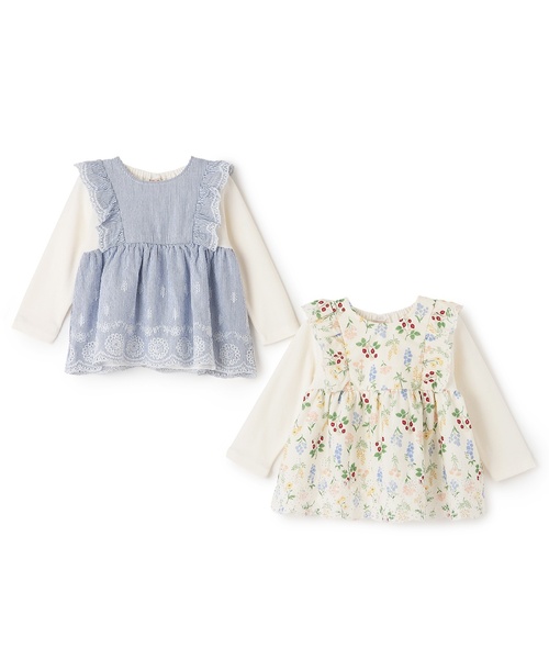 petit main（プティマイン）の「【リンク】ショルダーフリル長袖チュニック（チュニック・キッズ・ブルー/カラフル・80ｃｍ/90cm/110cm/100cm/120cm/130cm）」の15枚目の写真