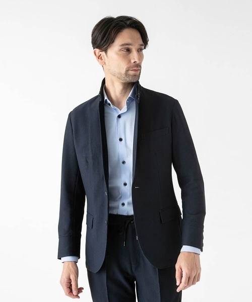 MICHEL KLEIN HOMME (ミッシェルクランオム)の「【セットアップ】ストレッチコンバーチブルジャケット(テーラードジャケット・メンズ・グレー/ネイビー・MEDIUM/LARGE/X-LARGE)」の2枚目の写真