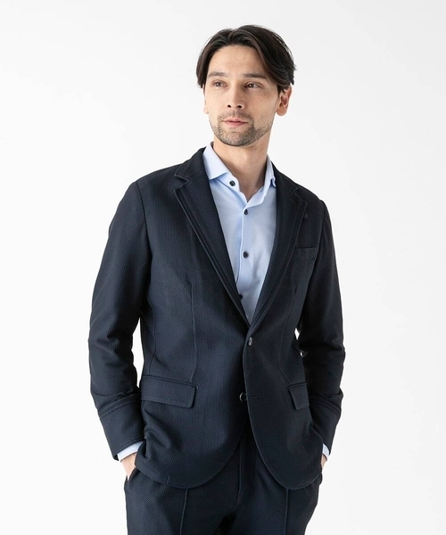 MICHEL KLEIN HOMME (ミッシェルクランオム)の「【セットアップ】ストレッチコンバーチブルジャケット(テーラードジャケット・メンズ・グレー/ネイビー・MEDIUM/LARGE/X-LARGE)」の3枚目の写真
