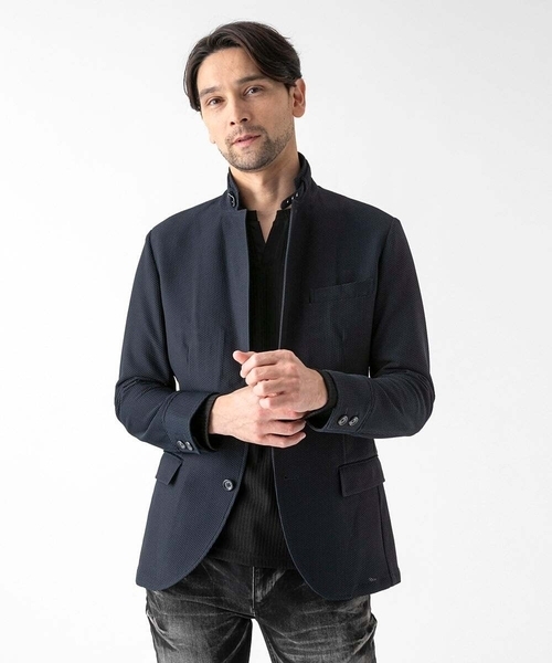 MICHEL KLEIN HOMME (ミッシェルクランオム)の「【セットアップ】ストレッチコンバーチブルジャケット(テーラードジャケット・メンズ・グレー/ネイビー・MEDIUM/LARGE/X-LARGE)」の5枚目の写真
