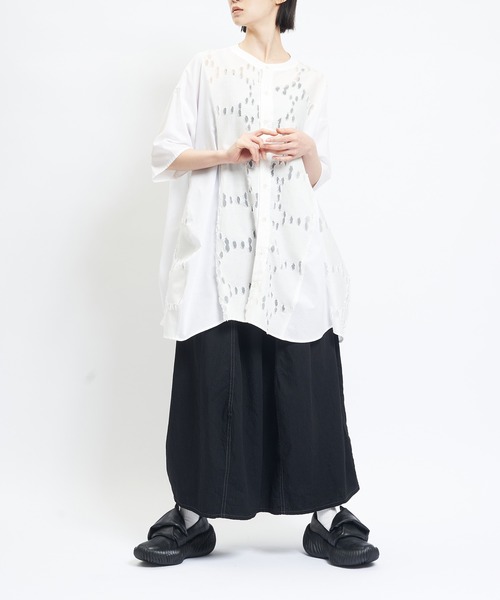 gomme(ゴム)の「ウェイブホールシャツ(シャツ/ブラウス・レディース・ホワイト/ブラック・MEDIUM)」の22枚目の写真