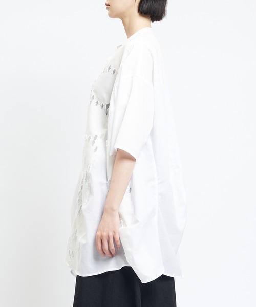 gomme(ゴム)の「ウェイブホールシャツ(シャツ/ブラウス・レディース・ホワイト/ブラック・MEDIUM)」の17枚目の写真