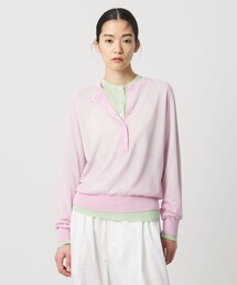 AEWEN MATOPH | ＜AEWEN MATOPH＞シアーヘンリーネックニット ‐ ウォッシャブル ‐(ニット/セーター)