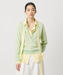 <AEWEN MATOPH>シアーヘンリーネックニット ‐ ウォッシャブル ‐