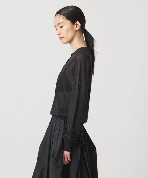 AEWEN MATOPH（イウエン マトフ）の「＜AEWEN MATOPH＞シアーヘンリーネックニット ‐ ウォッシャブル ‐（ニット/セーター・レディース・ブラック/ライトピンク/ライム・FREE）」の6枚目の写真