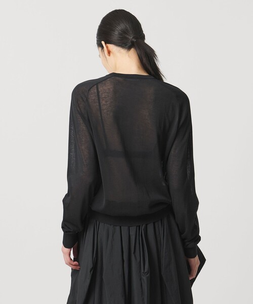 AEWEN MATOPH（イウエン マトフ）の「＜AEWEN MATOPH＞シアーヘンリーネックニット ‐ ウォッシャブル ‐（ニット/セーター・レディース・ブラック/ライトピンク/ライム・FREE）」の7枚目の写真