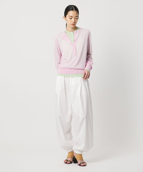 AEWEN MATOPH（イウエン マトフ）の「＜AEWEN MATOPH＞シアーヘンリーネックニット ‐ ウォッシャブル ‐（ニット/セーター・レディース・ブラック/ライトピンク/ライム・FREE）」の10枚目の写真