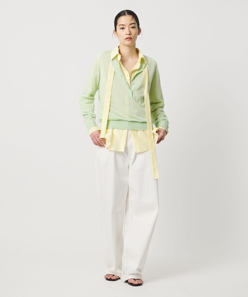 AEWEN MATOPH（イウエン マトフ）の「＜AEWEN MATOPH＞シアーヘンリーネックニット ‐ ウォッシャブル ‐（ニット/セーター・レディース・ブラック/ライトピンク/ライム・FREE）」の13枚目の写真