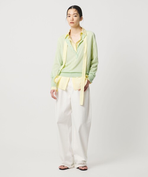 AEWEN MATOPH（イウエン マトフ）の「＜AEWEN MATOPH＞シアーヘンリーネックニット ‐ ウォッシャブル ‐（ニット/セーター・レディース・ブラック/ライトピンク/ライム・FREE）」の14枚目の写真