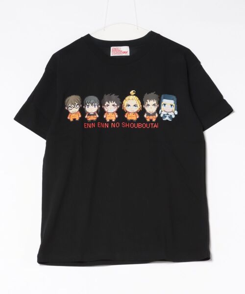 minius(ミニウス)の「TVアニメ『炎炎ノ消防隊 参ノ章』 ピクセルキャラTシャツ/ドット絵 ロゴ入り 半袖 クルーネック ユニセックス(Tシャツ/カットソー・メンズ・ホワイト/ブラック・XX-LARGE/X-LARGE/LARGE/MEDIUM)」の1枚目の写真