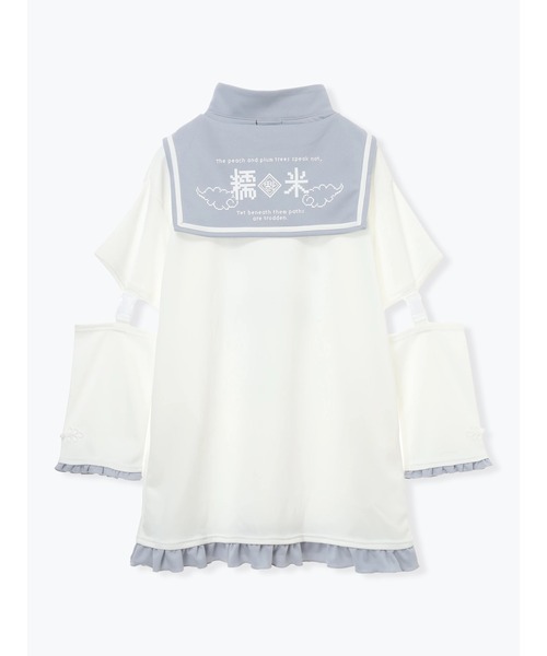 NOEMIE（ノエミー）の「チャイナにゃんこスタンドセーラージャージ（ワンピース・レディース・ブラック/サックスブルー/オフホワイト・M）」の18枚目の写真